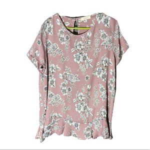 5/$20 Hopely Floral Ruffle Blouse size Large